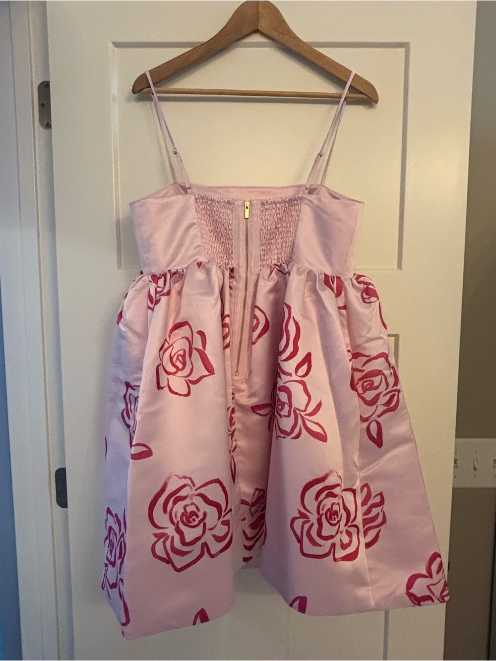 Maeve Anthropologie Pink Floral-Print Spaghetti-Strap Babydoll Dress - Picture 4 of 5